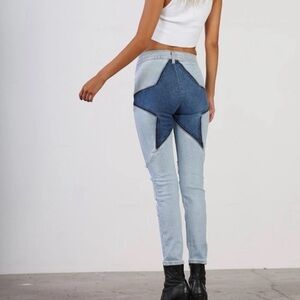 Revice Denim Jeans Lightwash Distressed Star on Butt size 30 Y2K, Retro, trendy
